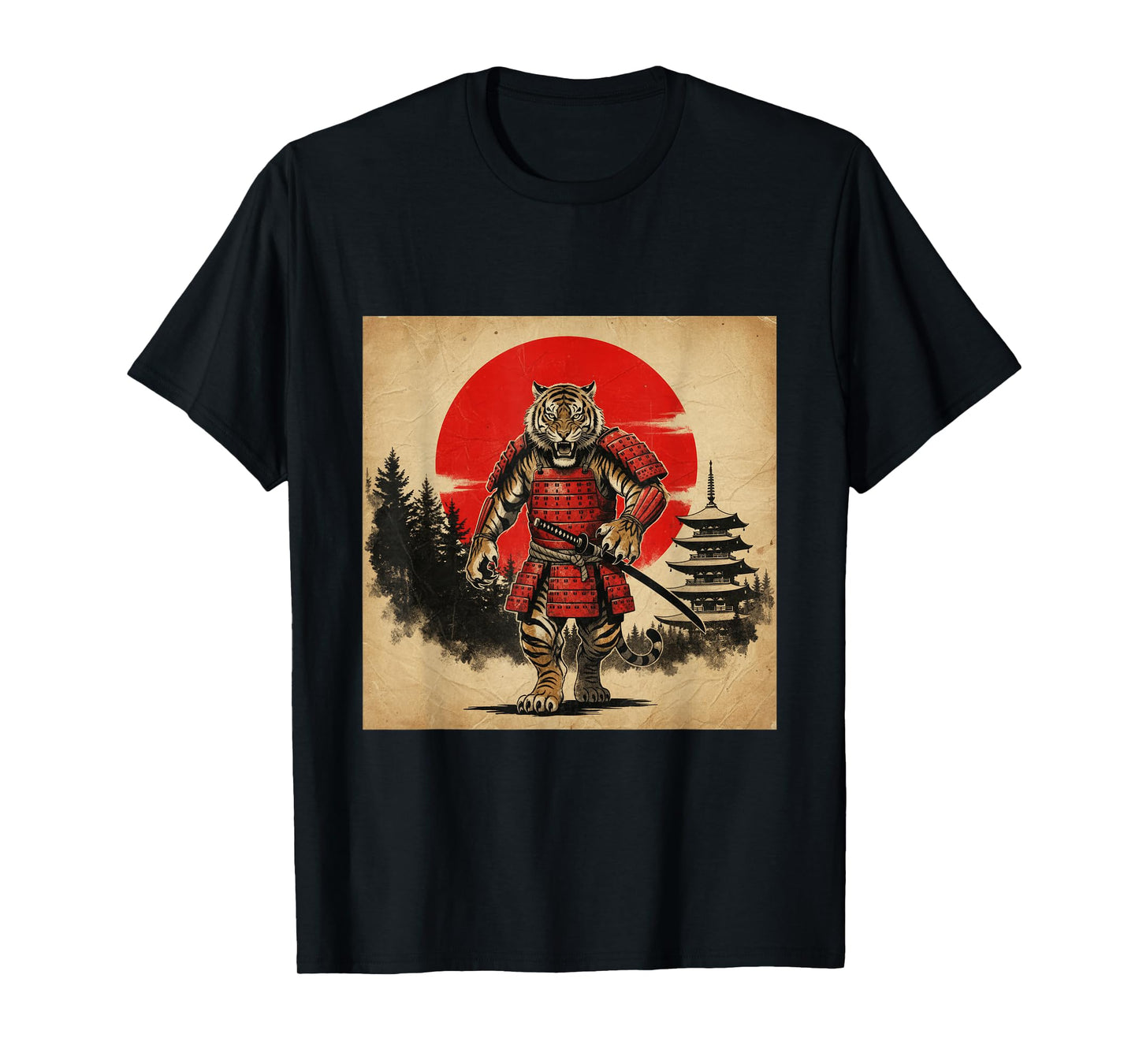 Samurai Tiger Warrior Japanese Mythology Art T-Shirt