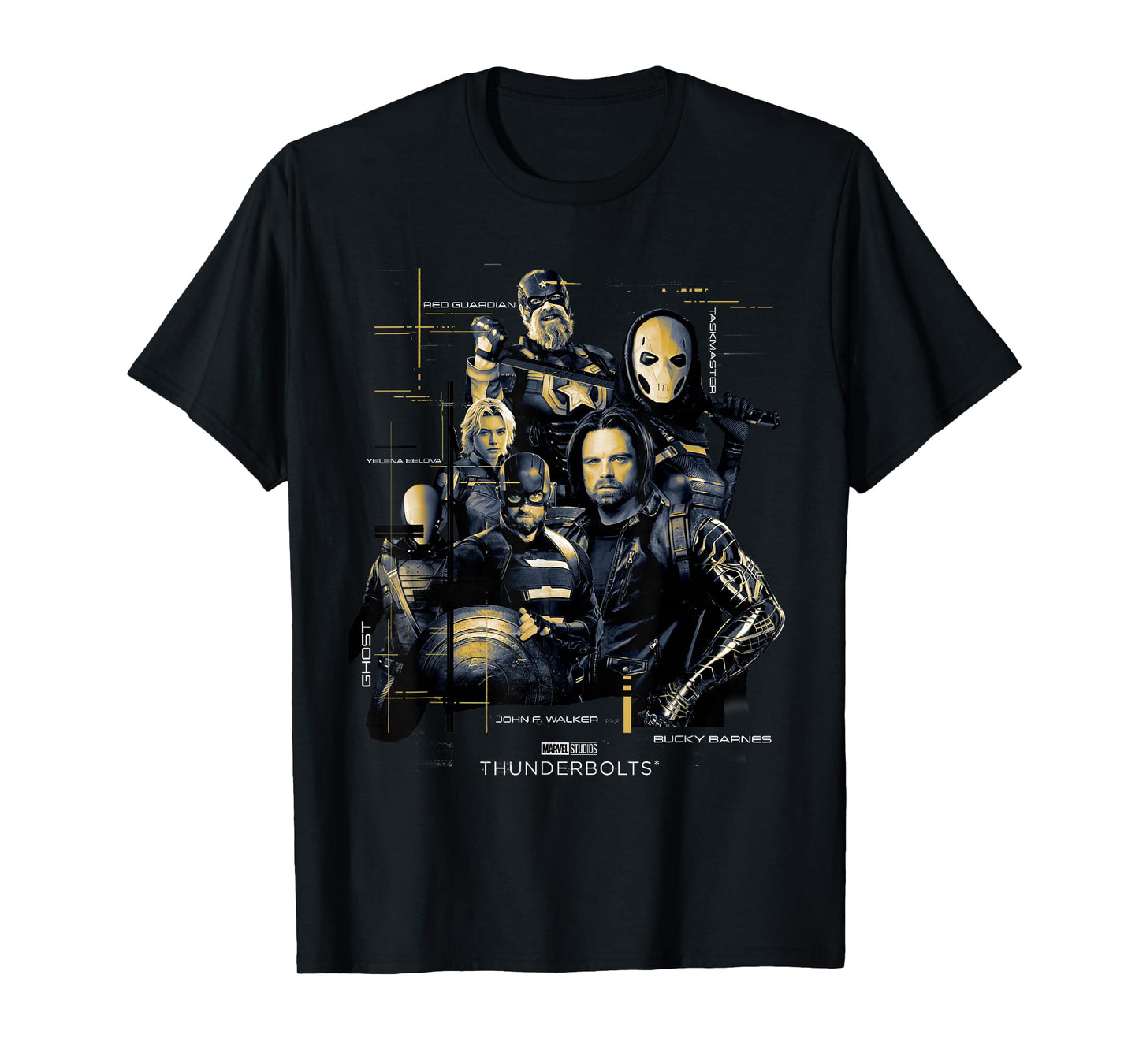 Marvel Thunderbolts Schematics Vintage Group Shot T-Shirt