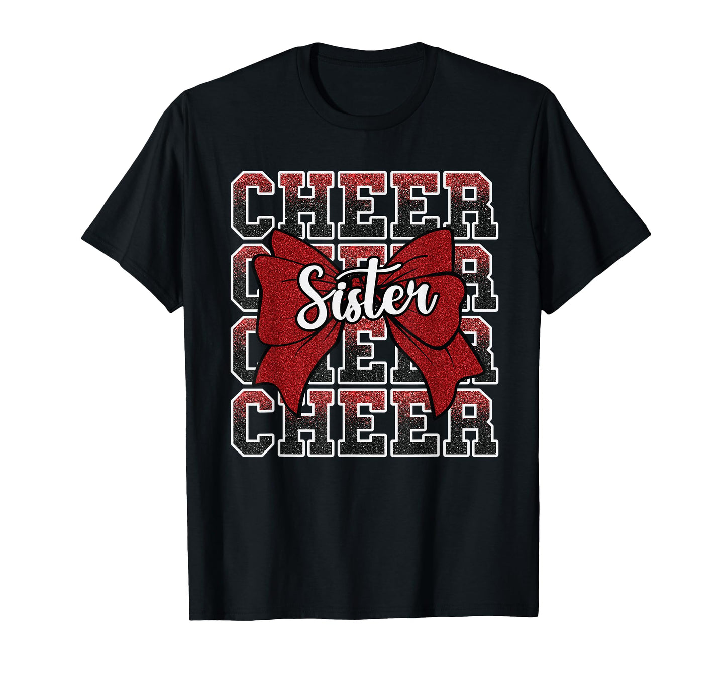 Coquette Cheer Sister Bow Sport Cheerleader Cheerleading Red T-Shirt
