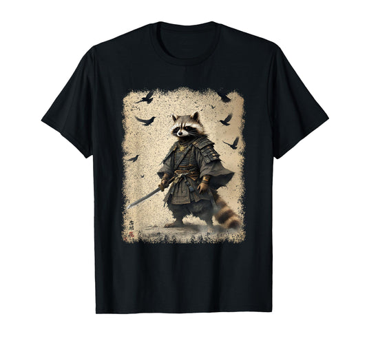 Samurai Raccoon, Japanese Warrior Art | Anime & Samurai T-Shirt