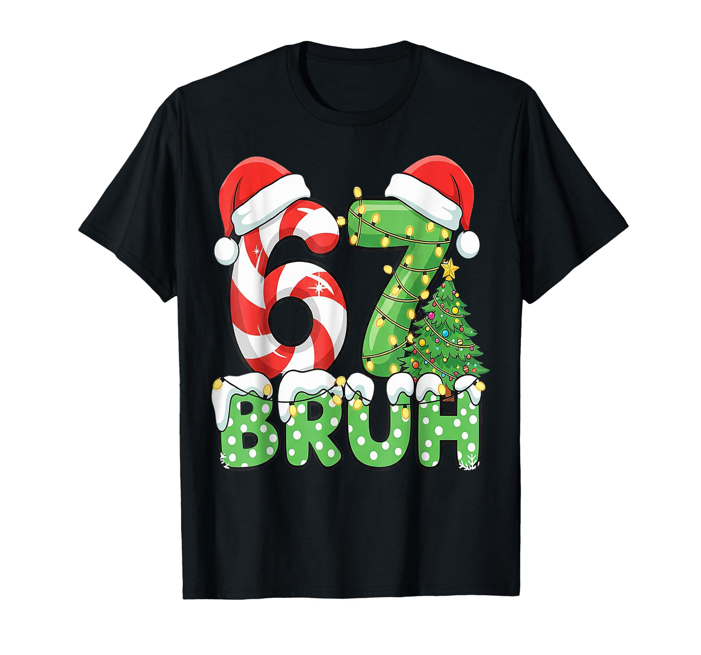 Six Seven 67 Funny Santa Bruh Christmas Meme T-Shirt