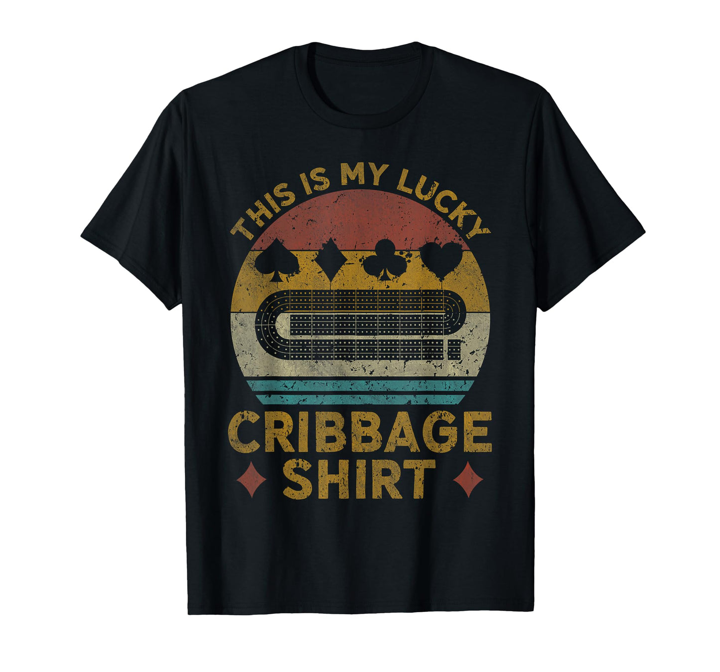 Cribbage Lucky Cribbage Lovers Vintage Cribbage Board Game T-Shirt