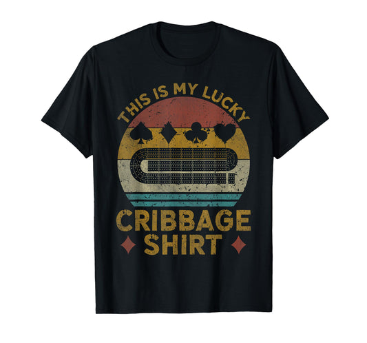 Cribbage Lucky Cribbage Lovers Vintage Cribbage Board Game T-Shirt
