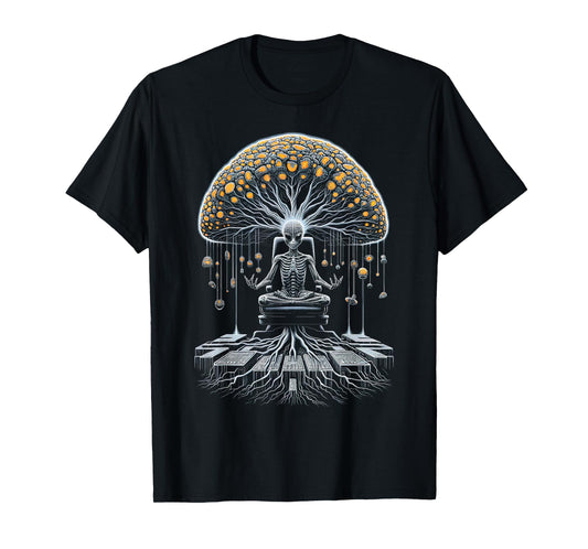 Shamanic Technologies Unisex-Adults Tree of Life Mystical Art T-Shirt, Black, Small, Short Sleeve