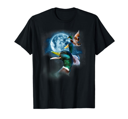 Funny Mallard Duck Shirt - Howling at the Moon Duck T-Shirt