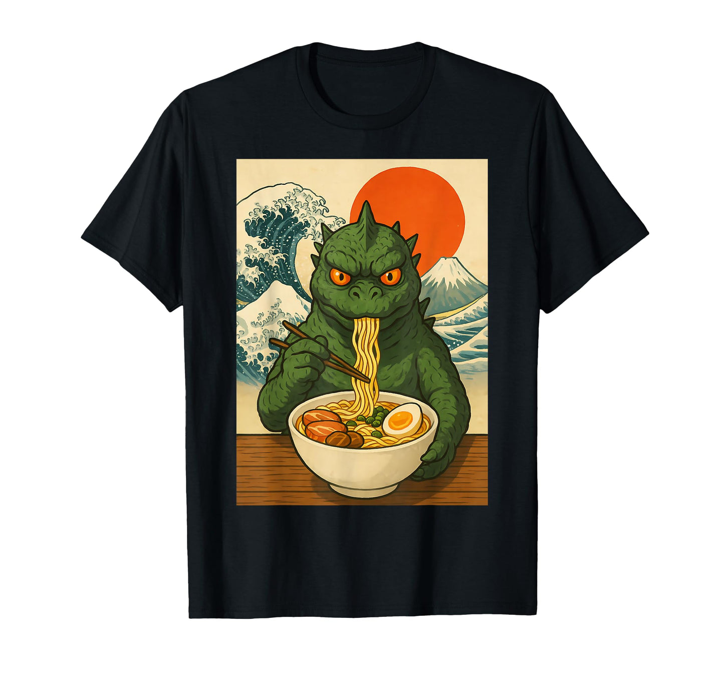Funny Kaiju Monster Ramen Japanese Kawaii Anime Graphic T-Shirt