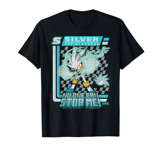 Sonic The Hedgehog Silver The Hedgehog Racing Poster T-Shirt