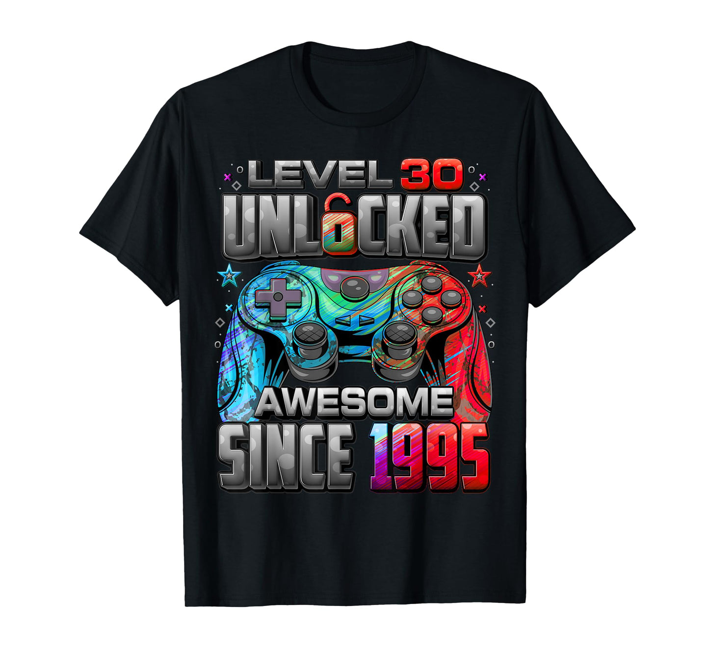 Level 30 Unlocked Awesome Since 1995 30th Birthday Gaming T-Shirt