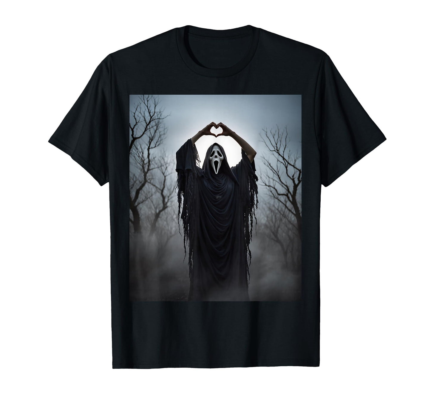 Ghost Heart Hands Scary Face Horror Poster Halloween 2025 T-Shirt
