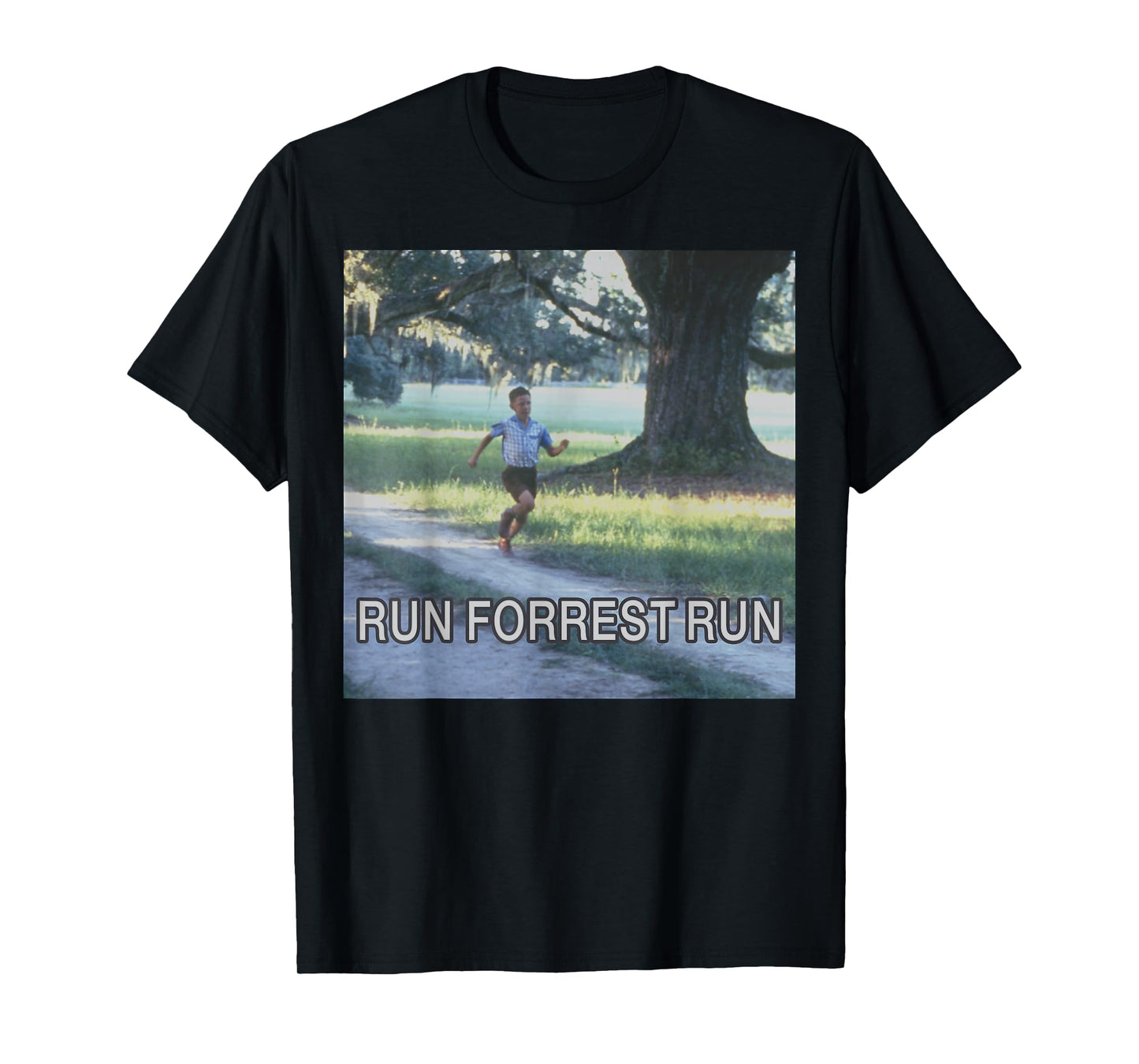 Forrest Gump Run Forrest Run Photo Panel T-Shirt