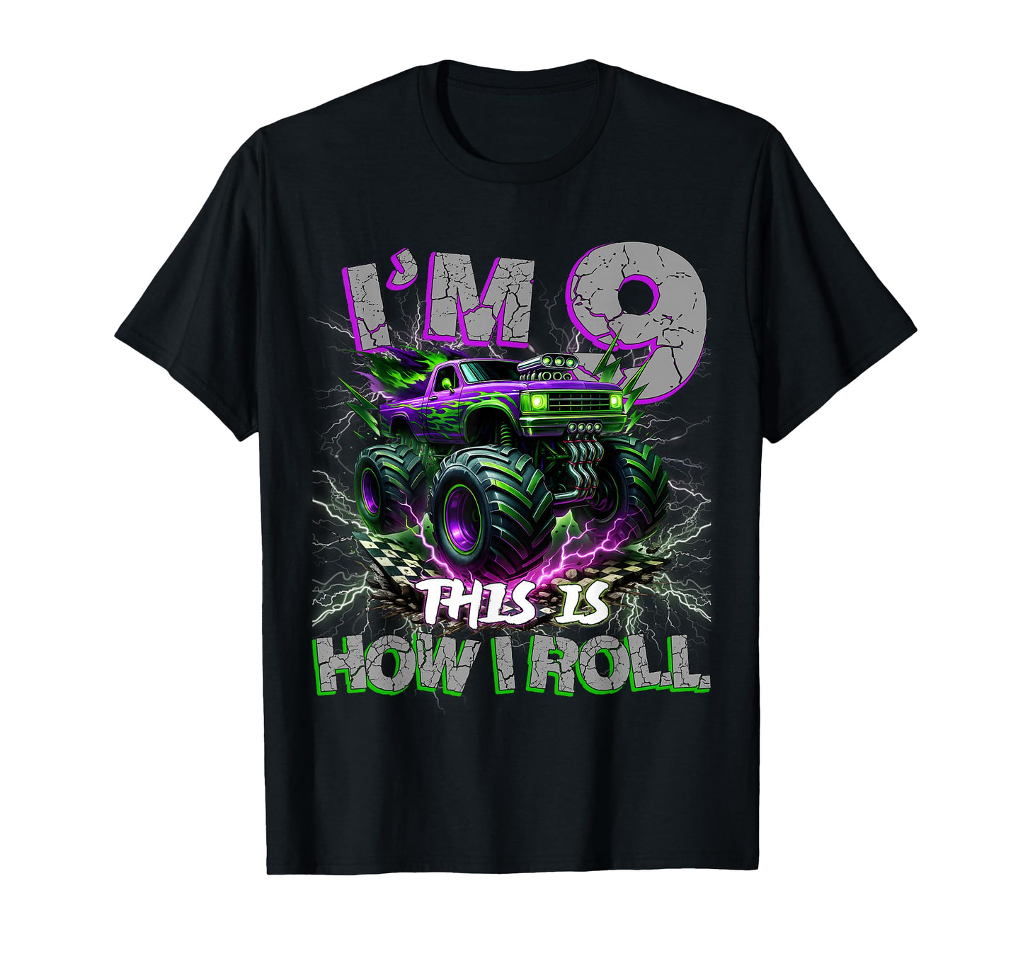 Im 9 Years Olds Monster Truck 9th Birthday Boy Gifts Outfit T-Shirt