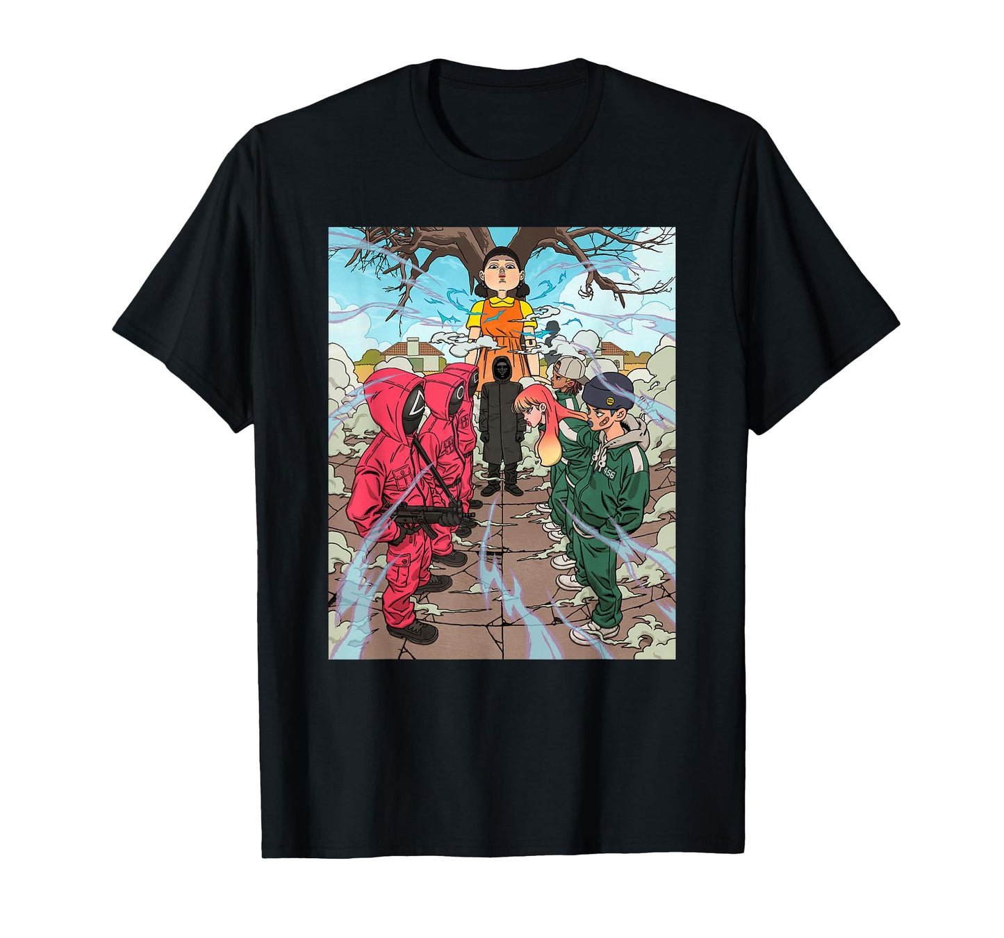 Squid Game Iconic Red Light Green Light Game Chest Poster T-Shirt