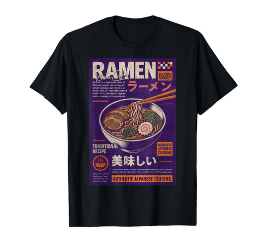 Ramen Japanese Streetwear Cyberpunk Y2K Retro Manga Anime T-Shirt