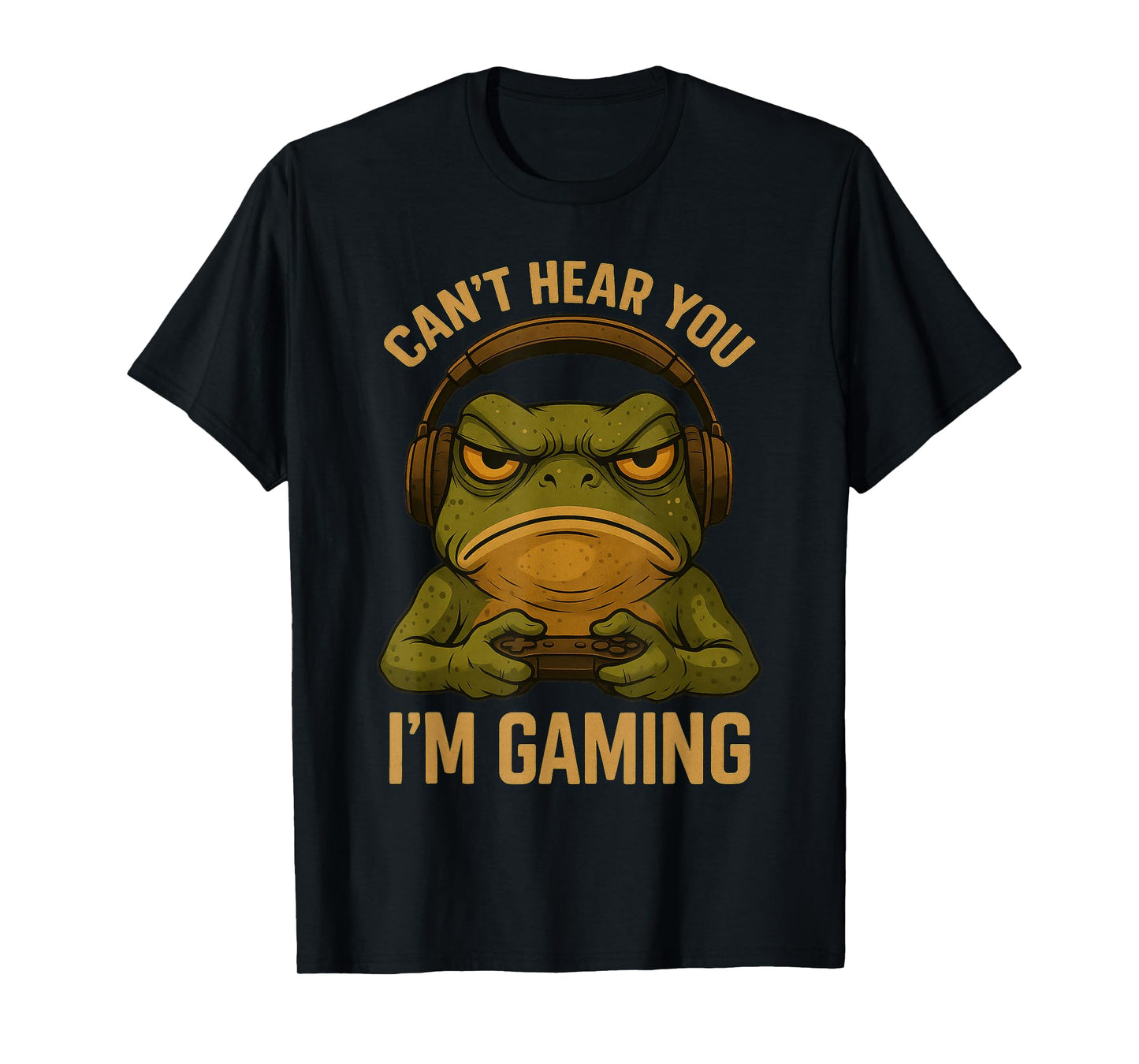 Funny Gamer Frog Art Graphic Tee Men Boys Funny Video Gaming T-Shirt