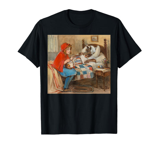 Retro Fairy Tale Grandma Bad Wolf Little Red Riding Hood T-Shirt