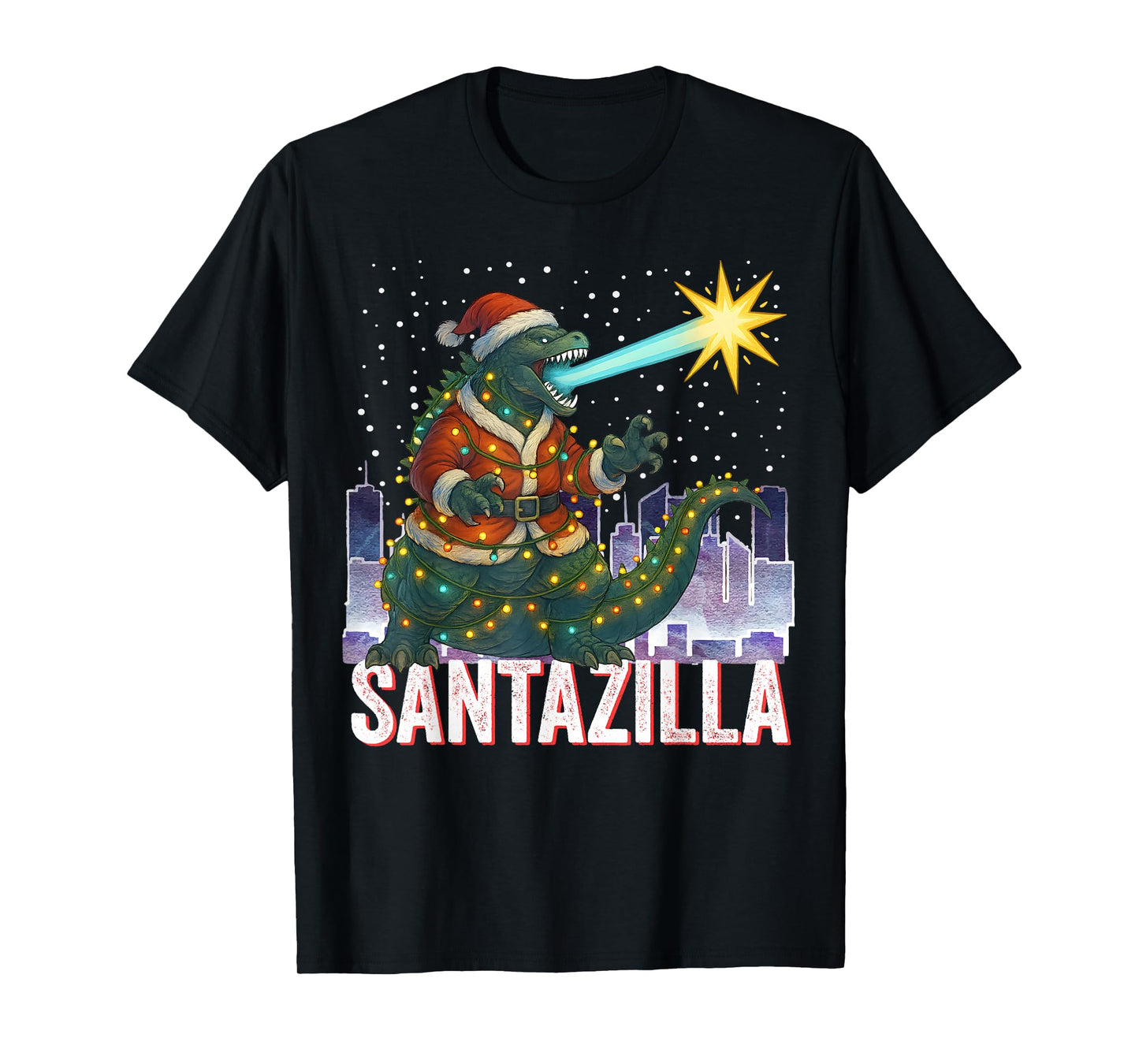 Kaiju Christmas Santazilla Japanese Monster Dinosaur Boy T-Shirt