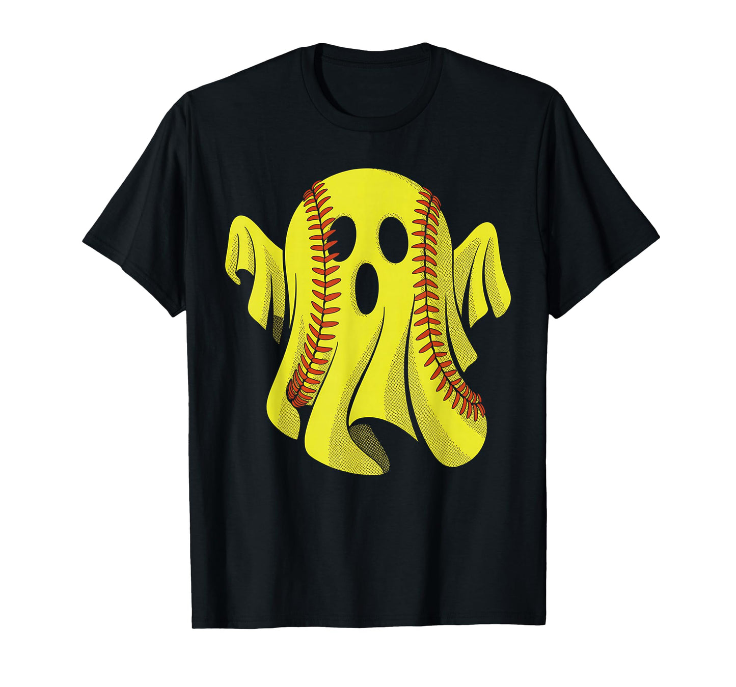 Funny Ghost Softball Lover Women Men Halloween Costume T-Shirt