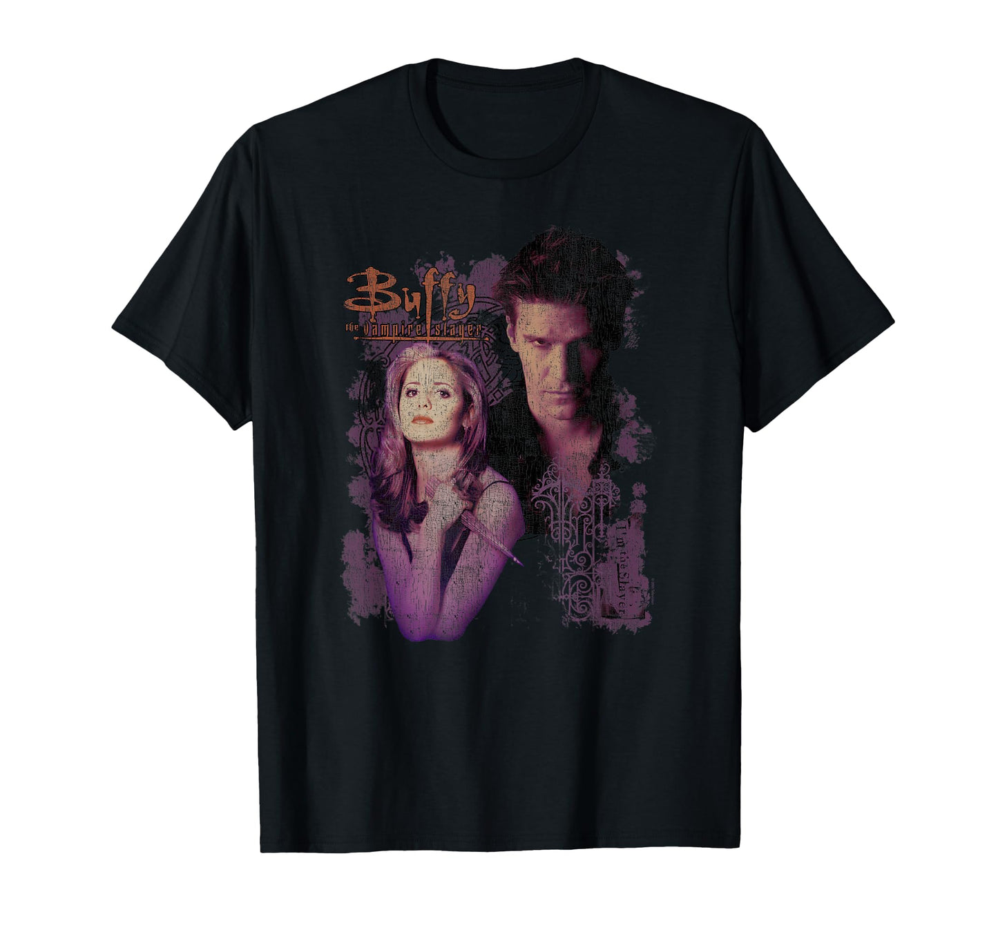 Buffy the Vampire Slayer Buffy and Angel Purple Tint TV Show T-Shirt