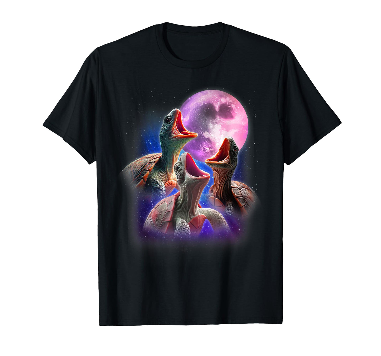 3 Sea Turtles Howling At The Moon Funny Pet Turtle Tortoise T-Shirt