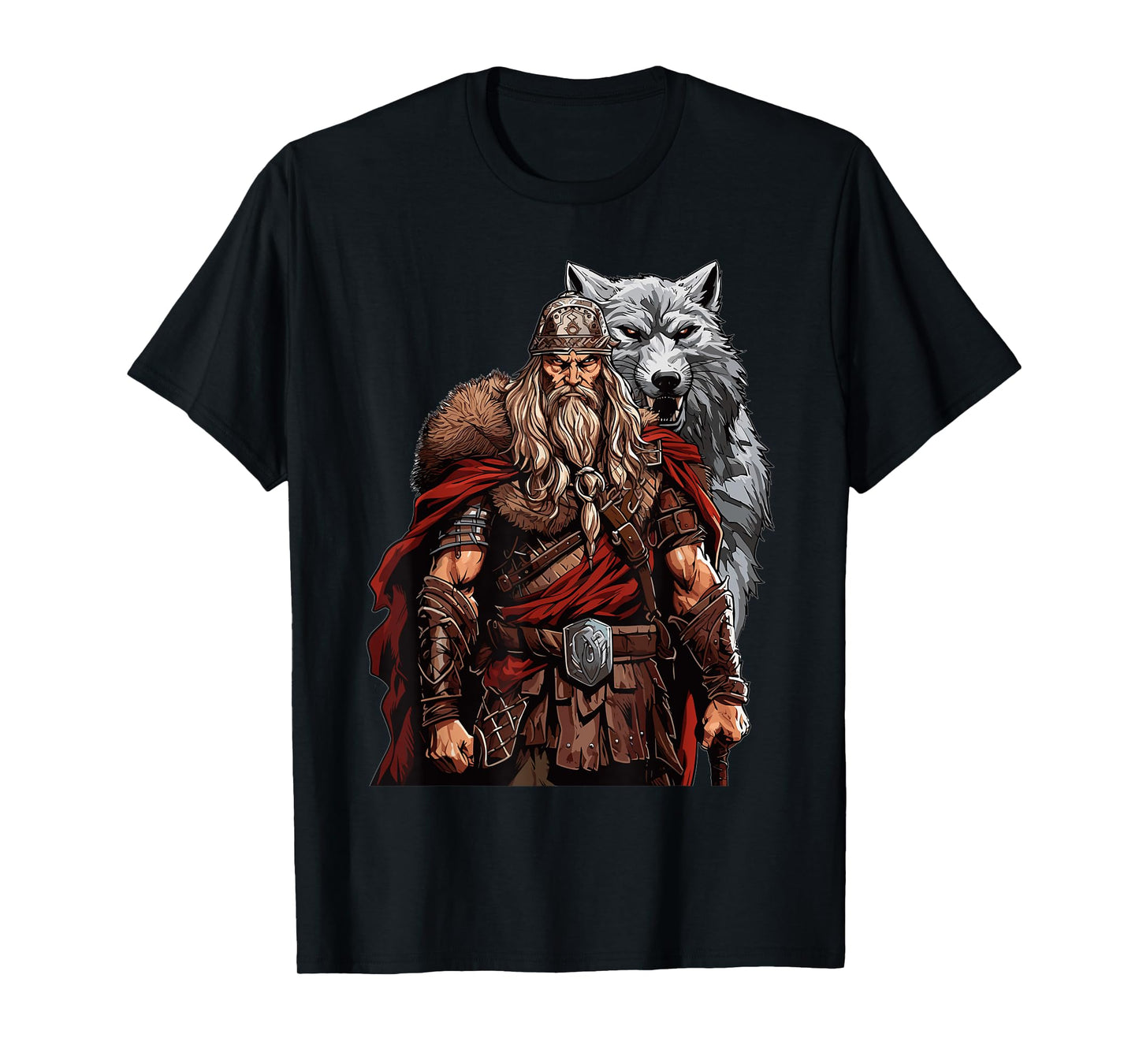 Viking Warrior With Wolf Norse Mythology T-Shirt