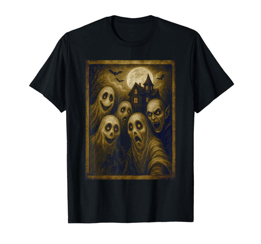 Ghosts Selfie with Scary Monster Funny Halloween T-Shirt