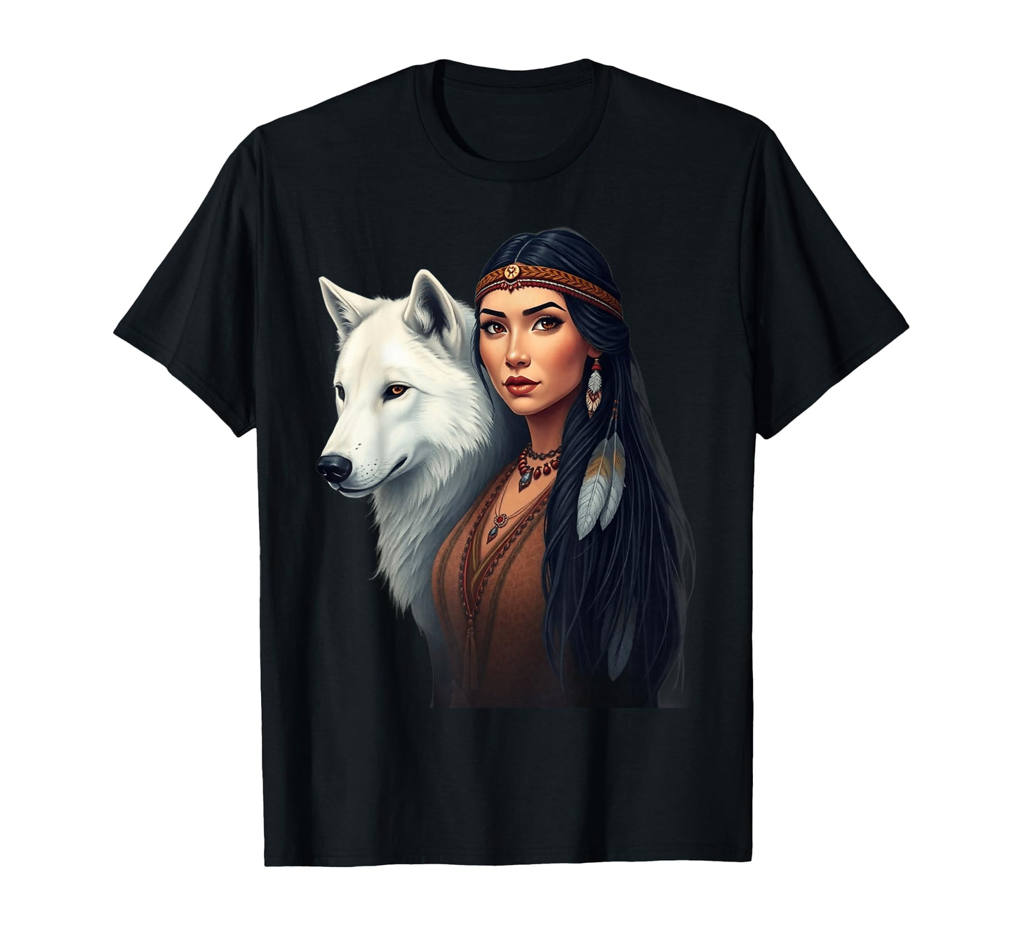 Native American Women Wolf Lovers Indigenous Americans Pride T-Shirt