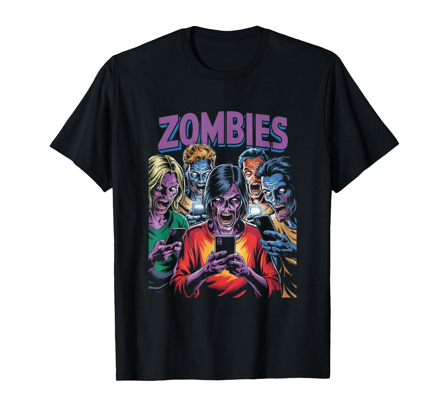 Cell Phone Zombies Funny Pop Culture T-Shirt