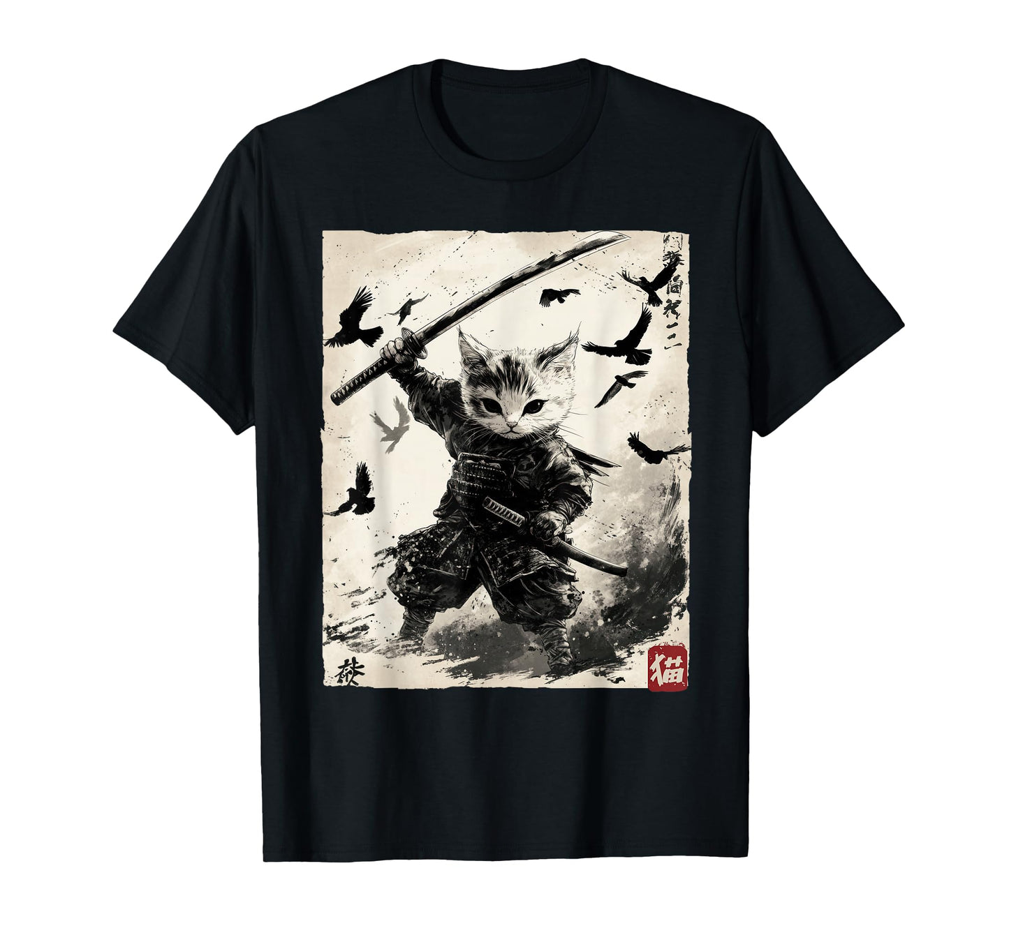 Ninja Kitten | Japanese Samurai Cat | Kawaii Ninja Cat T-Shirt