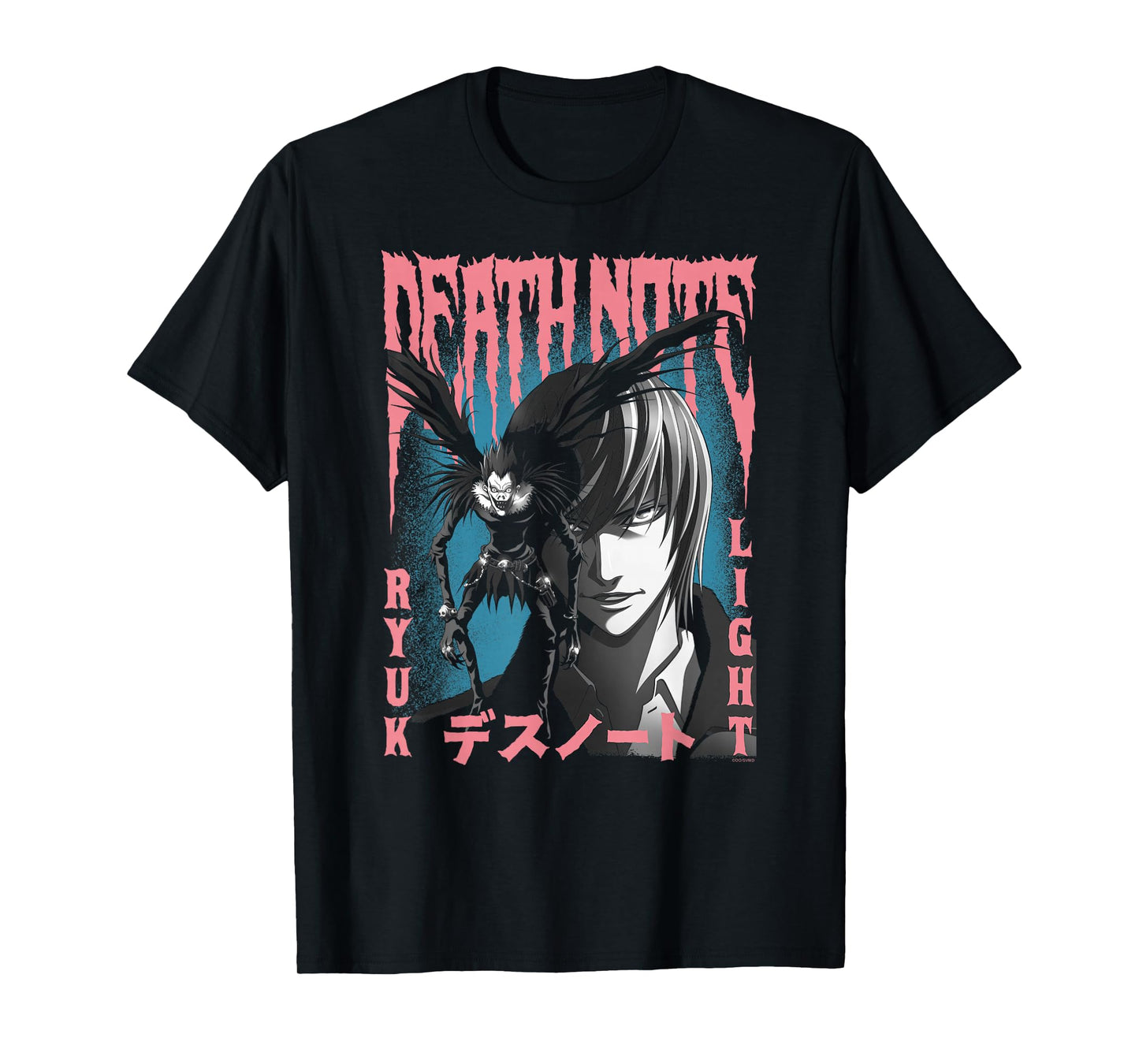 Death Note Pink and Blue Horror Poster Anime T-Shirt