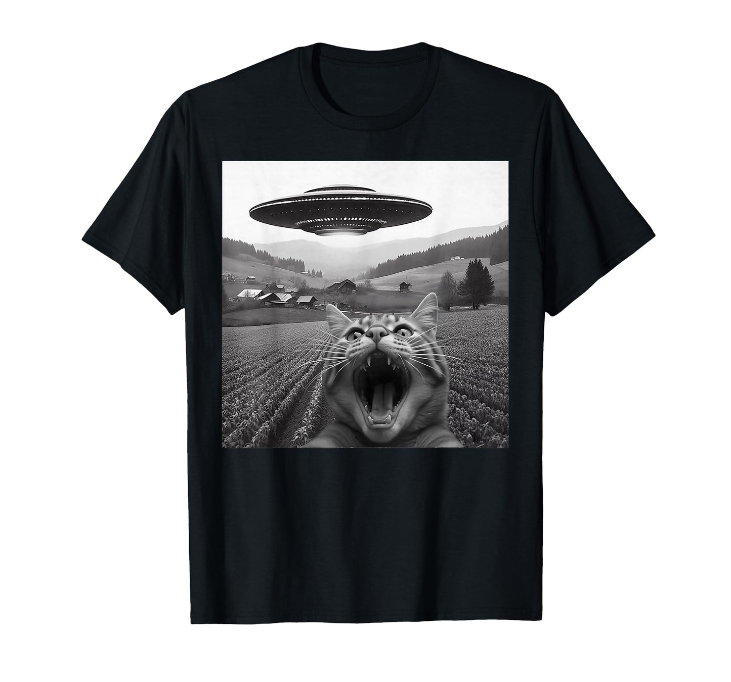 Cat Selfie with Alien Funny Cat for Men Women Kid T-Shirt