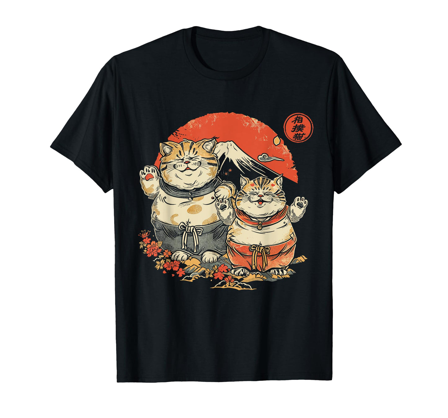 Japanese Sumo Cats Men Women Kids T-Shirt