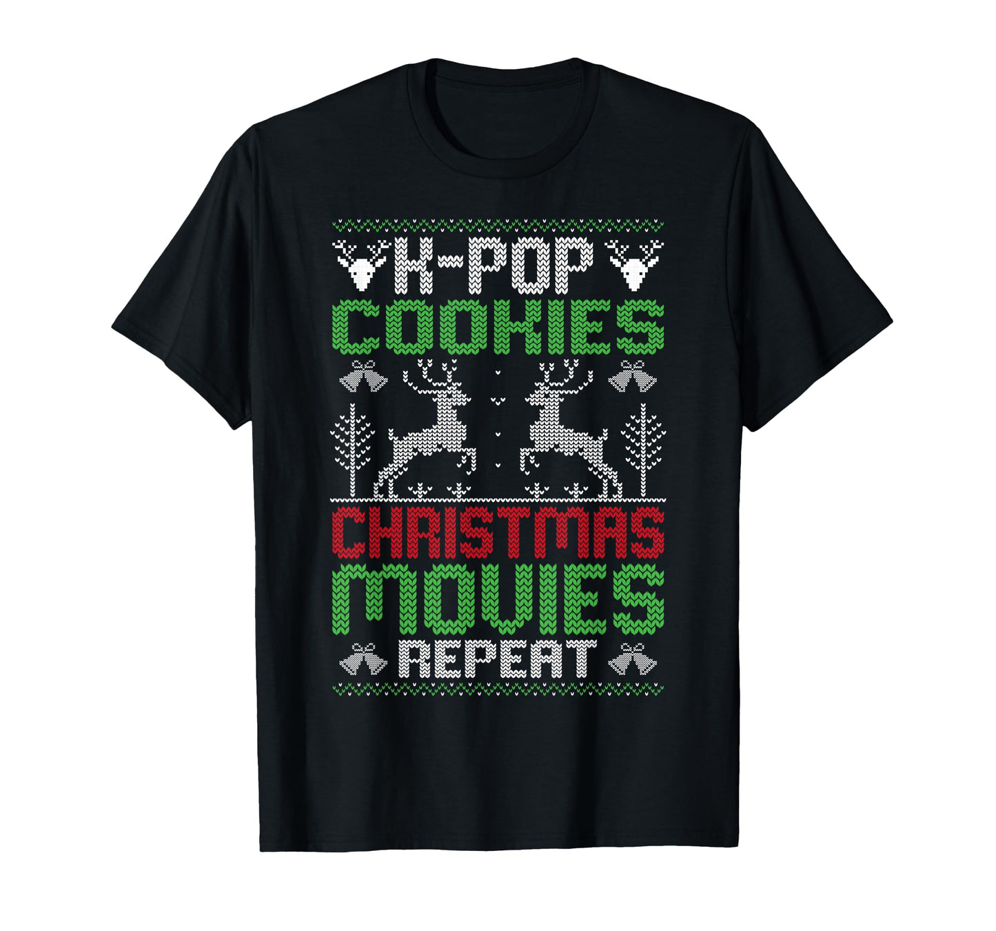 K-Pop Cookies Christmas Movies Repeat Korean Pop Music Xmas T-Shirt