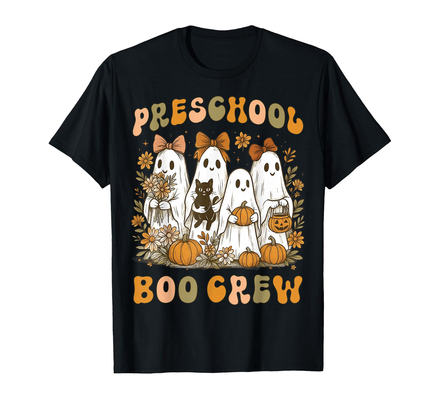 Preschool Boo Crew Halloween Teacher Ghost Costume Matching T-Shirt