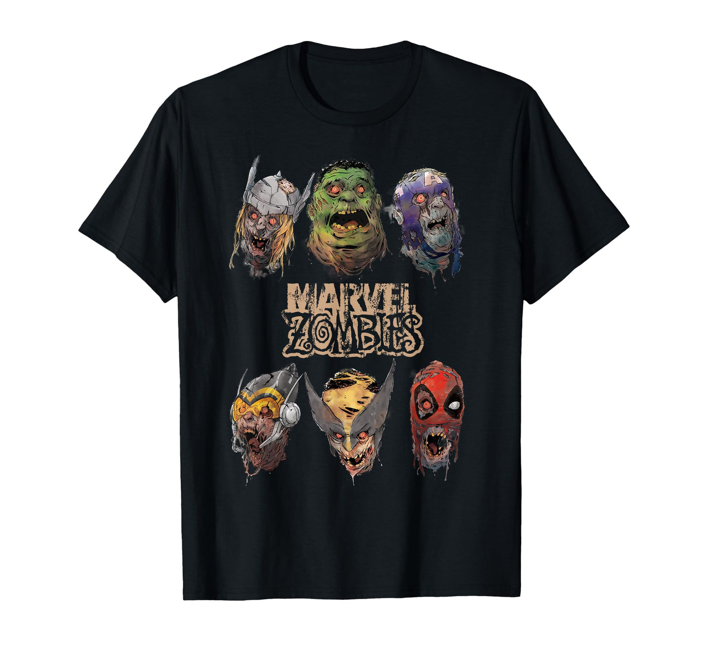 Marvel Zombies Group Shot Zombie Heads T-Shirt