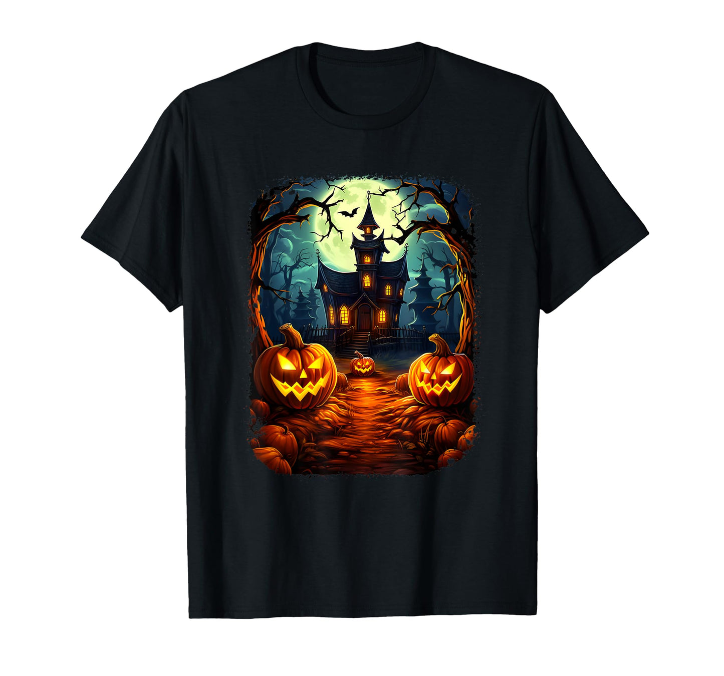 Halloween Haunted House Pumpkin Ghosts Spooky Season T-Shirt