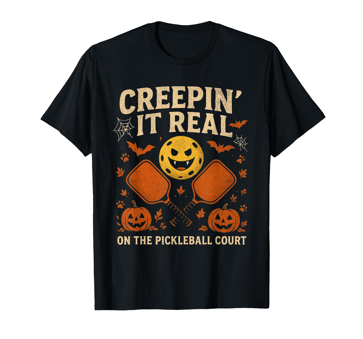 Funny Halloween Pickleball Player Costume Spooky Men Women T-Shirt