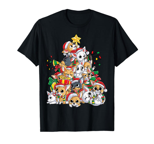 Chihuahua Christmas Tree Dog Santa Xmas Boys Girls Dogmas T-Shirt