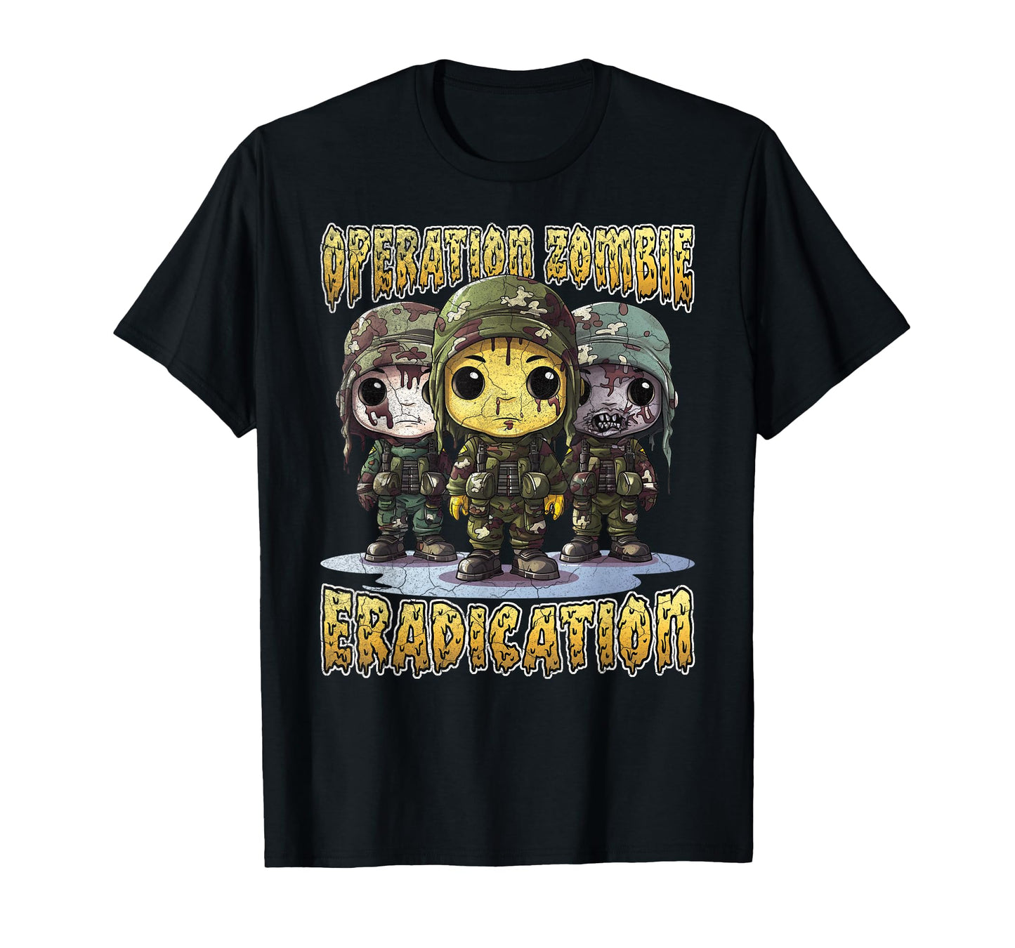 Operation zombie eradication funny Halloween camo soldier T-Shirt