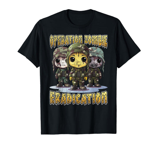 Operation zombie eradication funny Halloween camo soldier T-Shirt