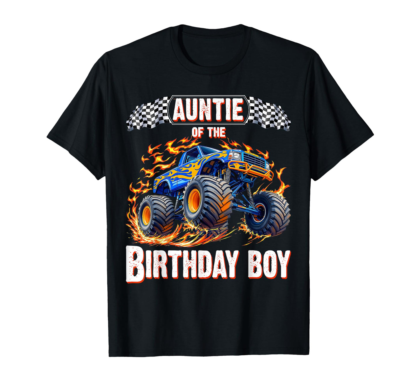Auntie of the Birthday Boy Monster Truck Birthday T-Shirt