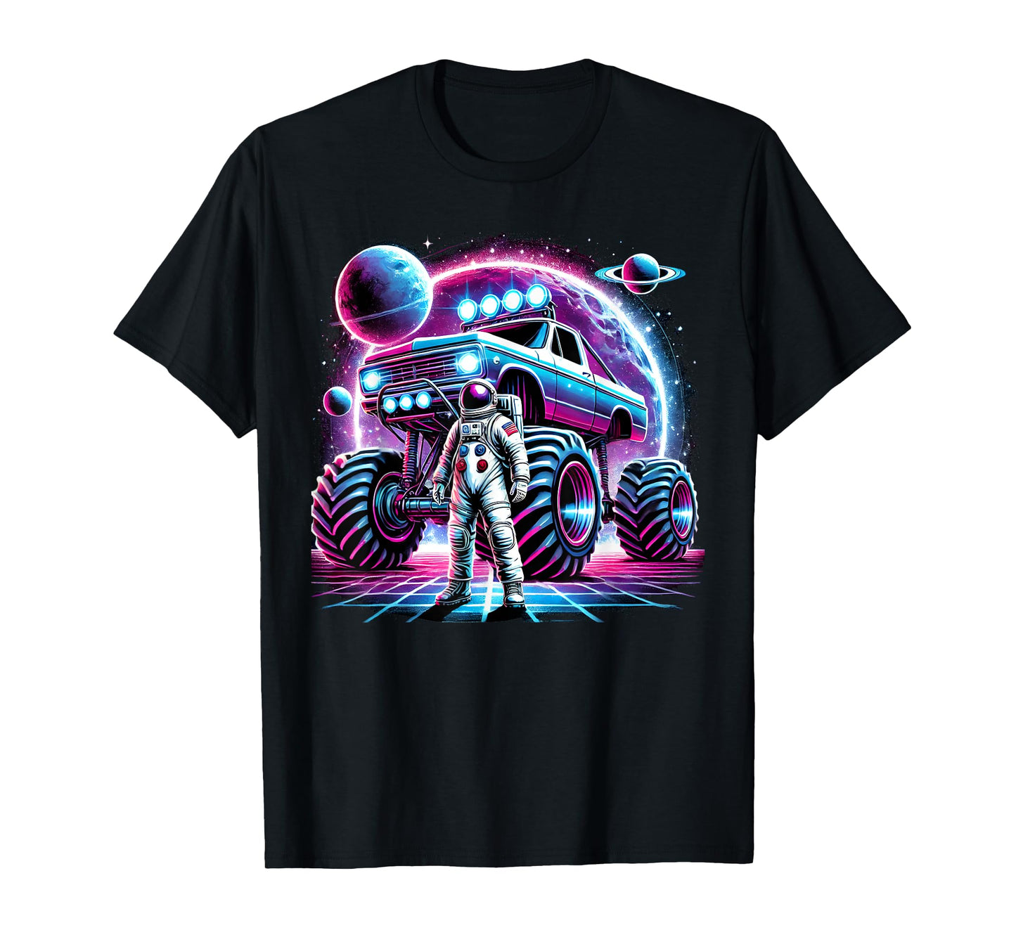 Astronaut Cosmic Space Adventure Monster Truck Astronomy T-Shirt