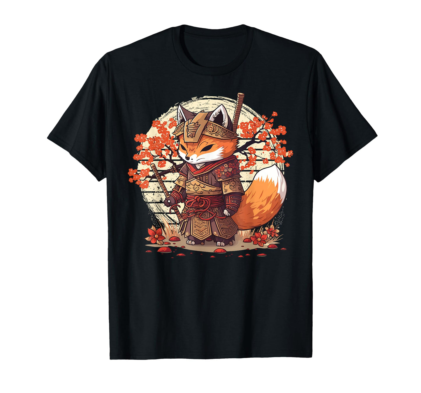 Samurai Fox Warrior Japanese Ninja Fox Kawaii T-Shirt