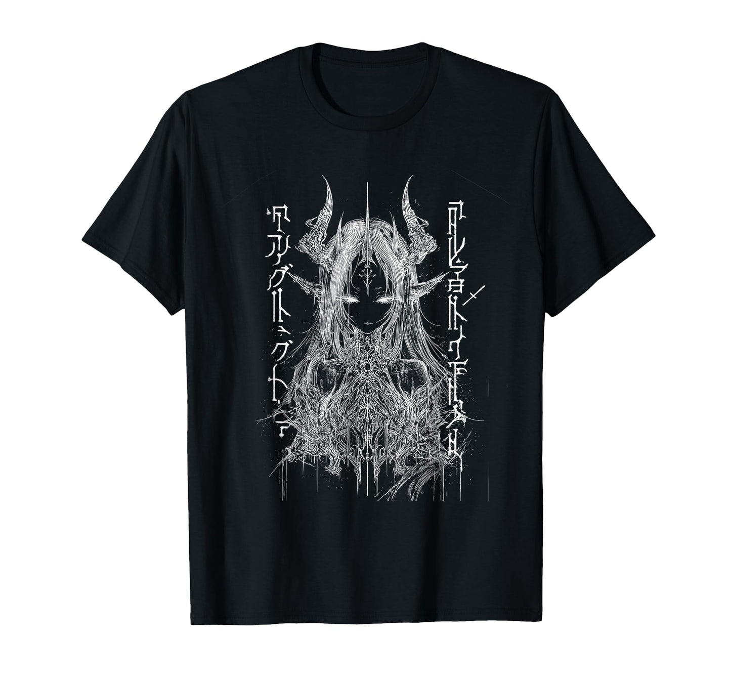 cybersigilism Style Waifu – Dark Demon Anime Girl T-Shirt