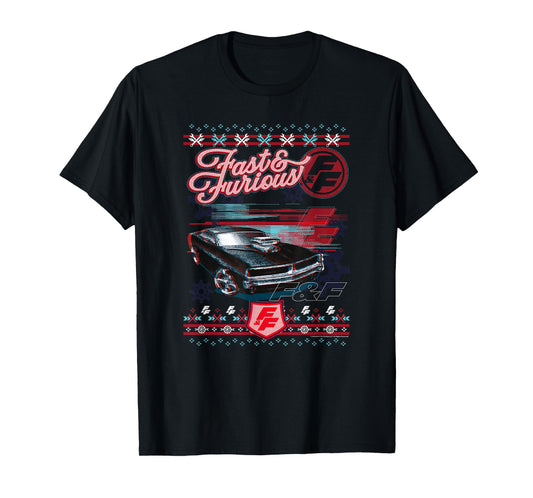 Fast & Furious Ugly Christmas Sweater Car Logo T-Shirt