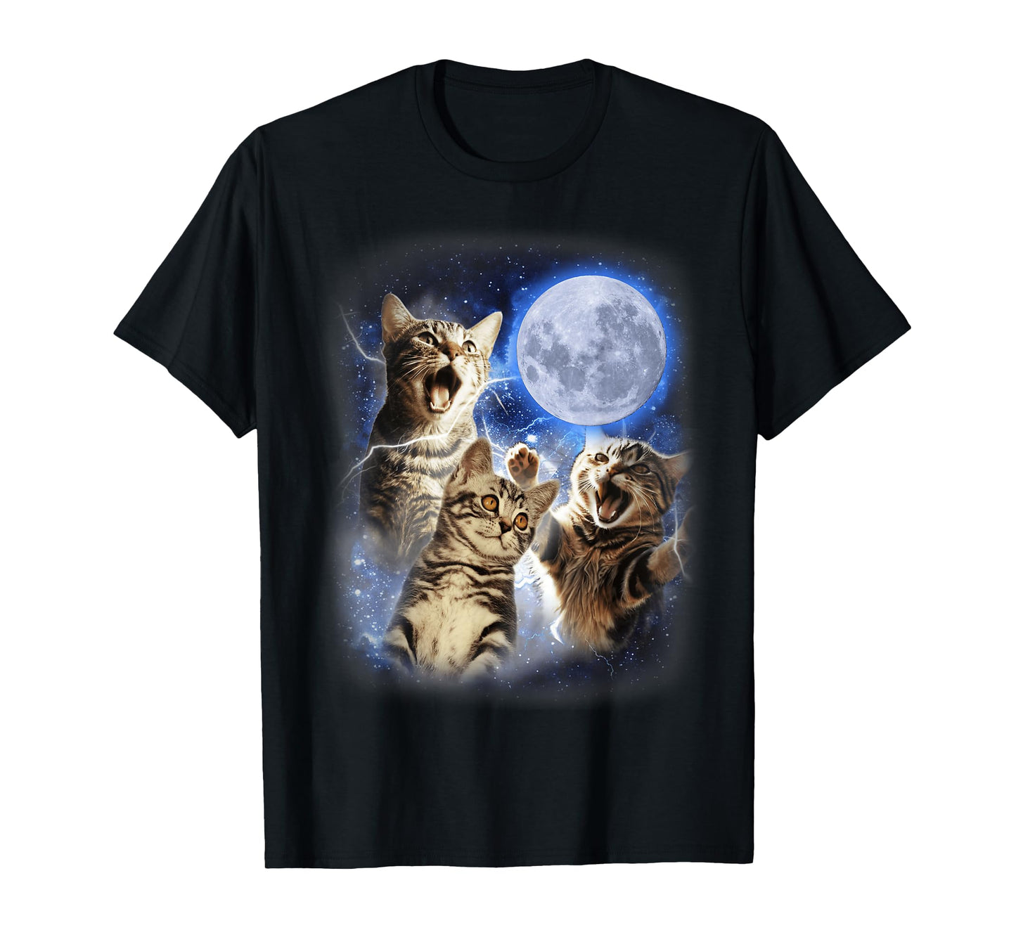 Three Cat Moon 3 Cat - Wolfs Cute Kitten Funny Cats Men Women Kids T-Shirt