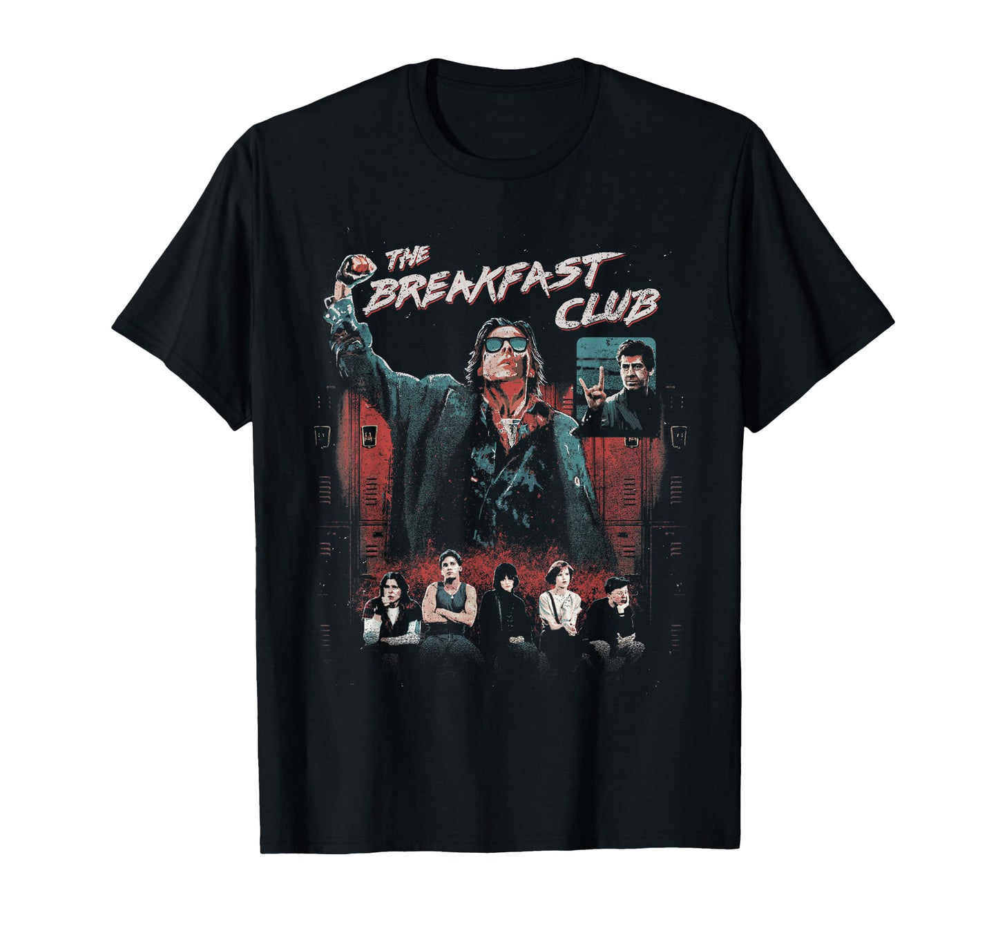 Breakfast Club Group Shot Painted Distressed T-Shirt Small