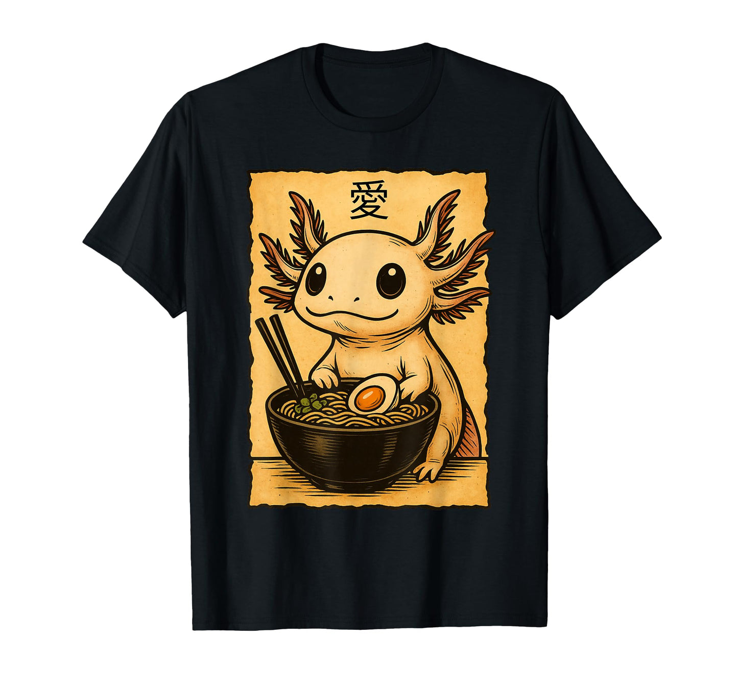 Funny Axolotl Ramen Tee Japanese Kawaii Anime Axolotl T-Shirt
