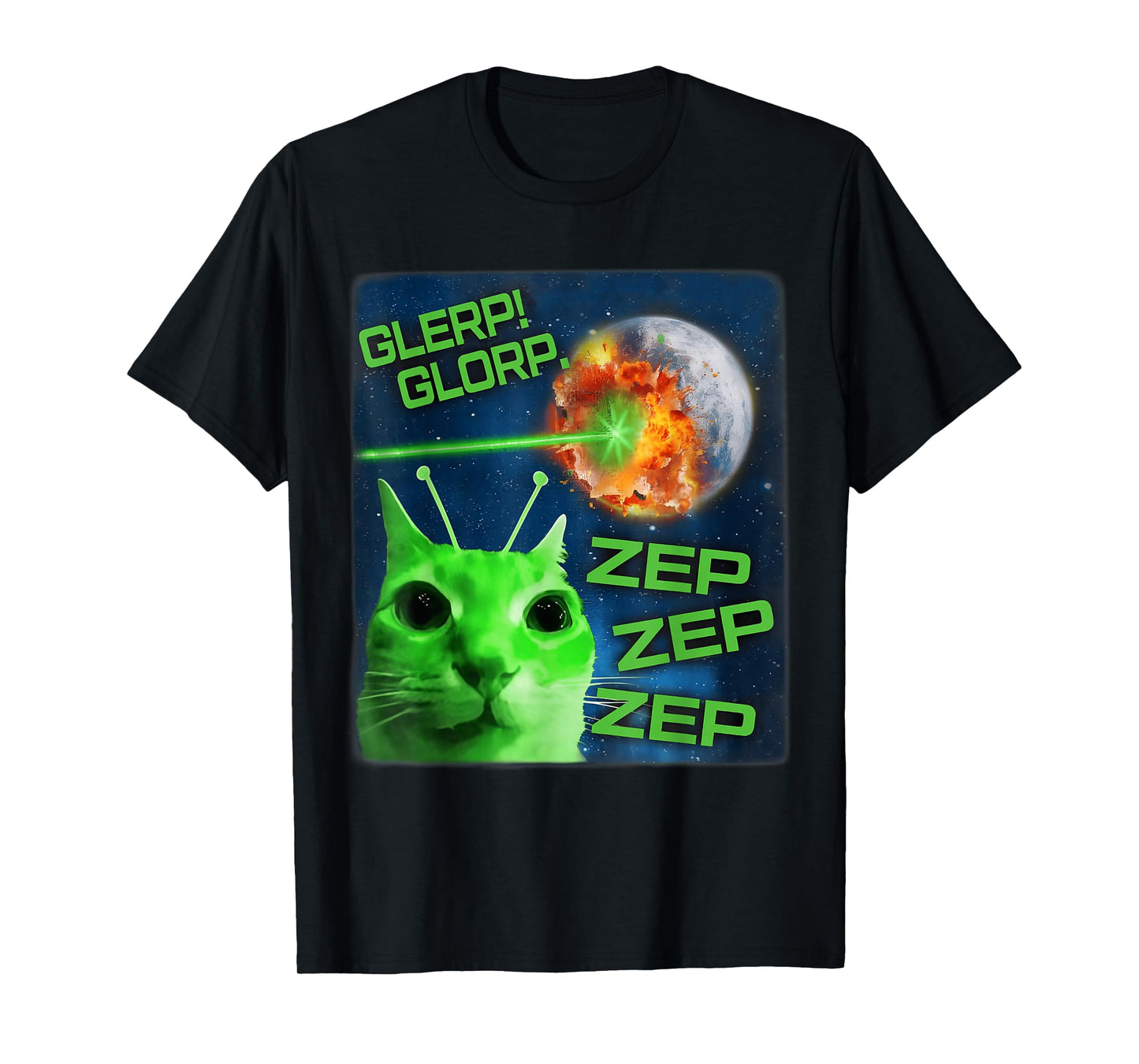 Gnarp Cat Silly Alien Cat Meme Brainrot Meme Funny Silly Cat T-Shirt