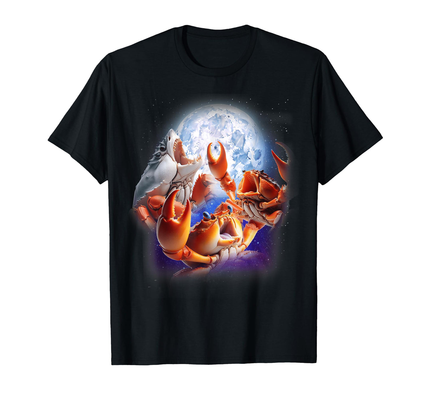 3 Crabs Howling At The Moon Funny Crab Lover Seafood Boil T-Shirt