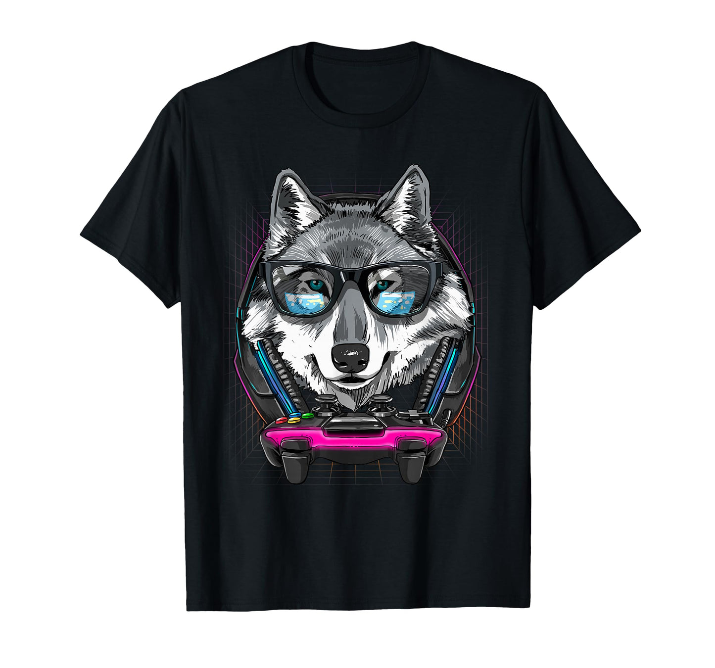 Gaming Wolf Video Gamer Player Animal Lover T-Shirt
